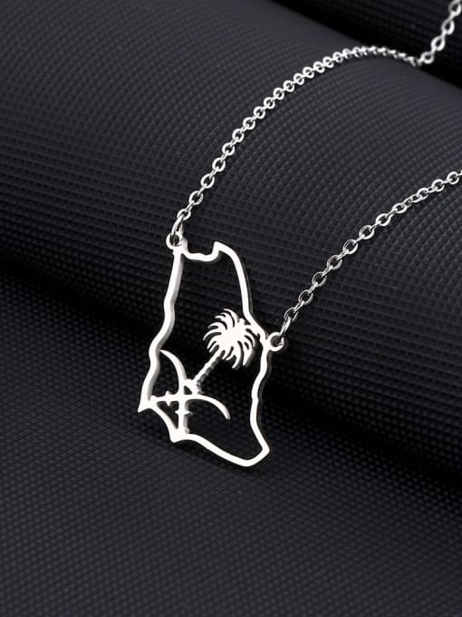SONYA-Map Jewelry Stainless steel Medallion Minimalist Saudi-Arabia Map Pendant Necklace 3