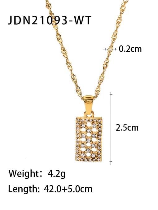 JDN21093 WT Stainless steel Cubic Zirconia Geometric Dainty Necklace