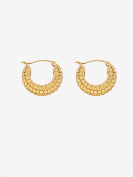 F521 pair of gold earrings Titanium Steel Geometric Vintage Stud Earring