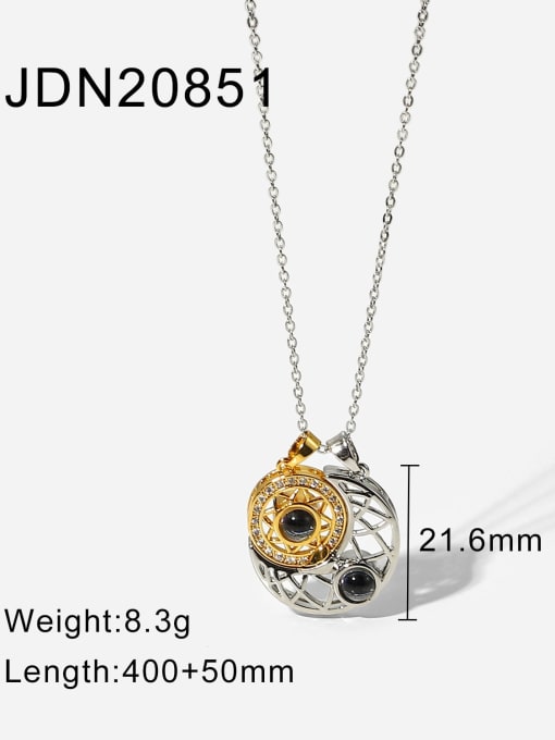 JDN20851 Stainless steel Cubic Zirconia Geometric Vintage Necklace
