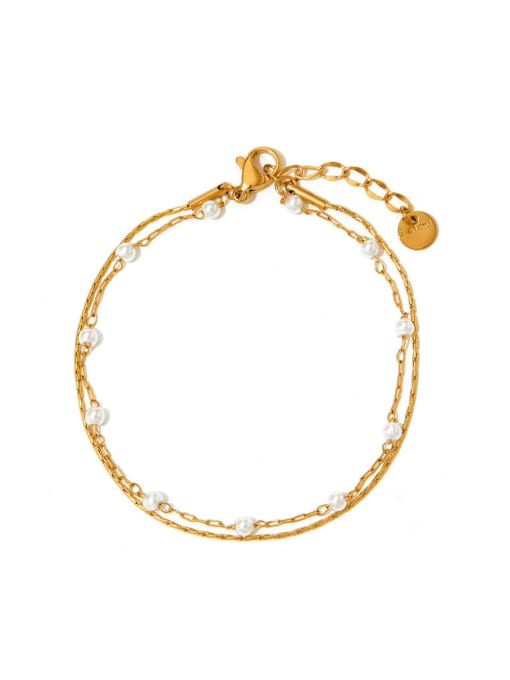 Clioro Stainless steel Hollow Chain Minimalist Link Bracelet 0