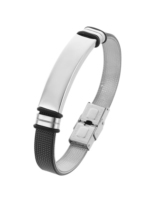 steel Titanium Steel Geometric Hip Hop Wristband Bracelet