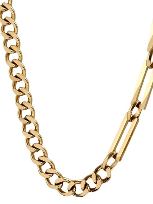 YAYACH Titanium Steel Hip Hop Hollow  Geometric Chain Necklace 0