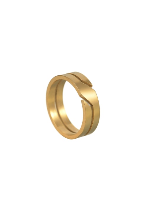 gold Stainless steel Irregular Minimalist Band Ring