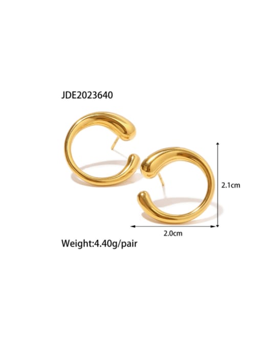 JDE2023640 Stainless steel Rhinestone Geometric Hip Hop Stud Earring