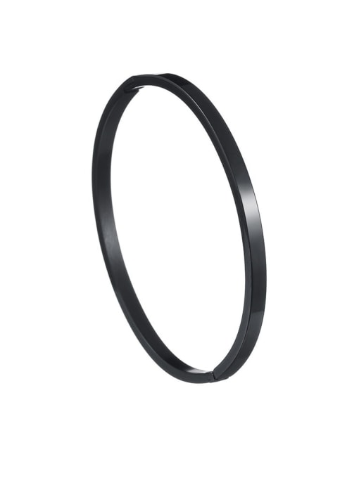 Black 4MM Stainless steel Geometric Trend Band Bangle