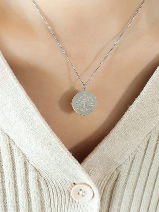 P493 steel necklace 40+ 5cm Titanium Steel Geometric Minimalist Necklace
