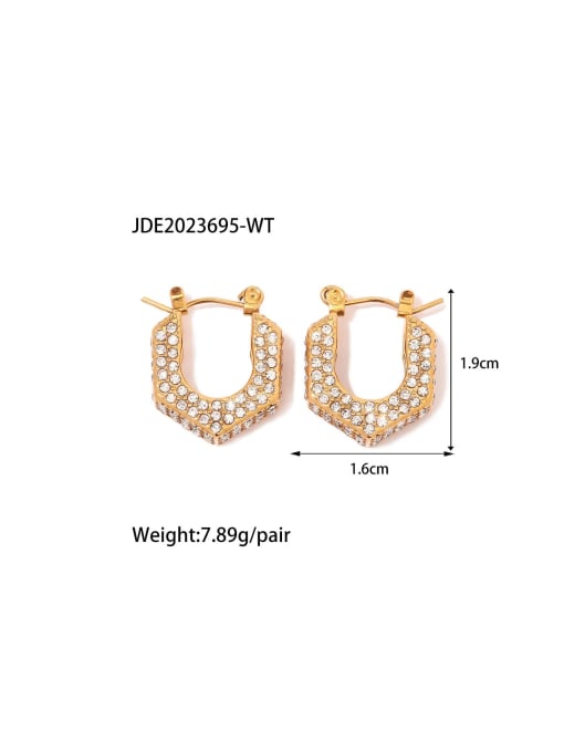 J&D Stainless steel Cubic Zirconia Geometric Dainty Hoop Earring 1