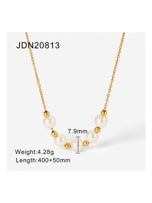 JDN20813 Stainless steel Bead Dainty Beaded Necklace