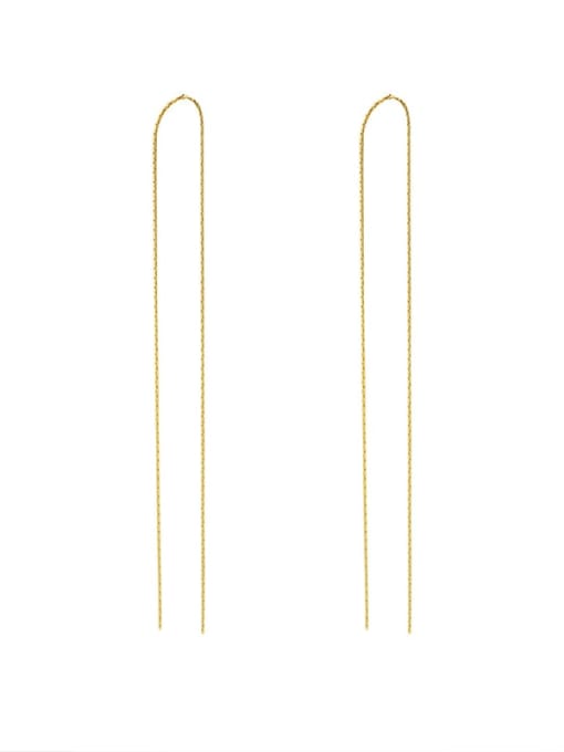 golden ear threads Titanium 316L Stainless Steel Tassel Minimalist Threader Earring with e-coated waterproof