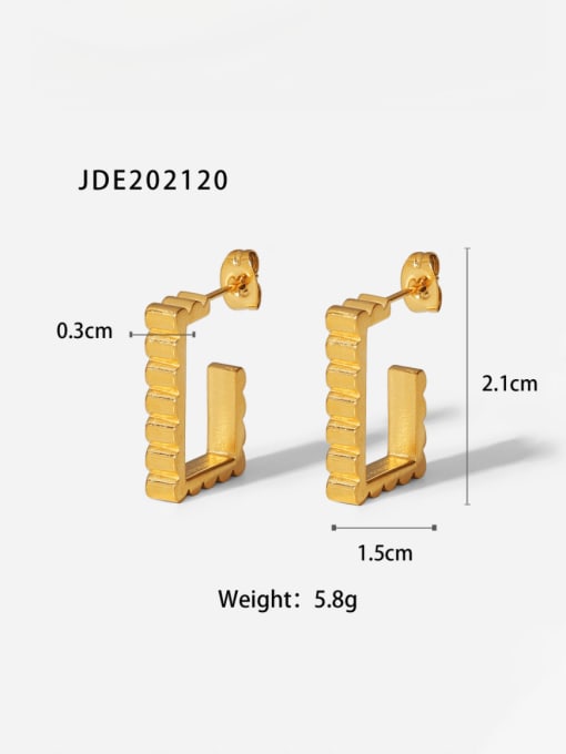 J&D Stainless steel Geometric U Shape Minimalist Stud Earring 3