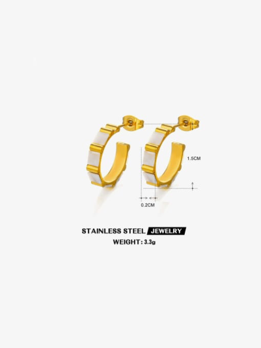 J$L  Steel Jewelry Stainless steel Shell Geometric Minimalist Stud Earring 1