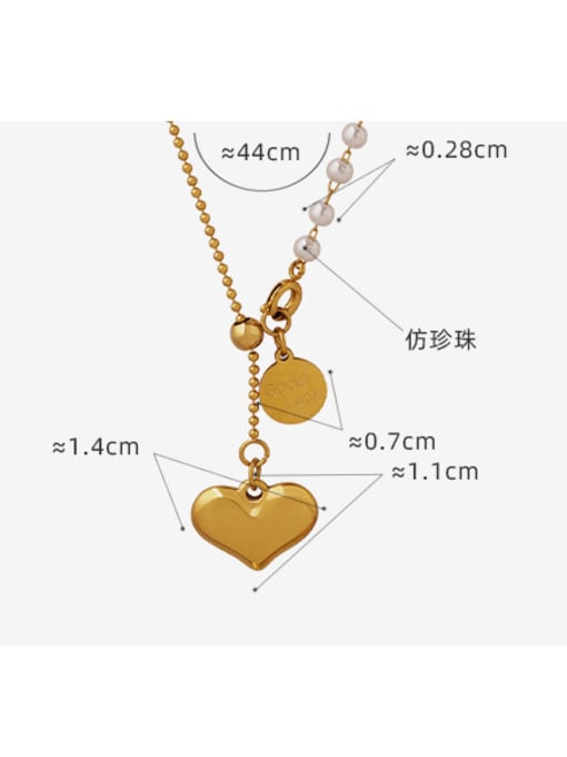 MAKA Titanium Steel Heart Minimalist Lariat Necklace 3