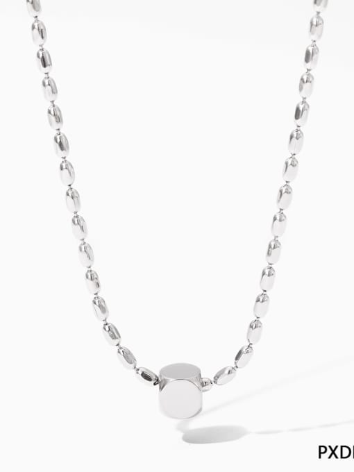 PDD546 Stainless steel Geometric Trend Beaded Necklace