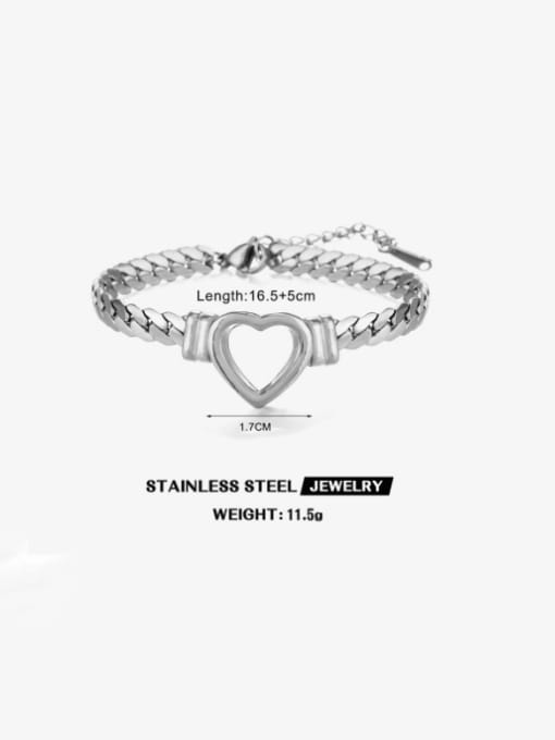 J$L  Steel Jewelry Stainless steel Heart Minimalist Link Bracelet 3