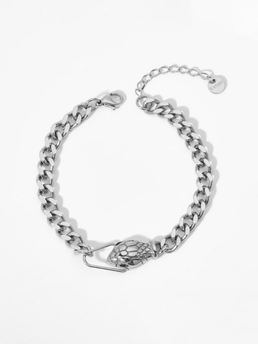 PAK837 platinum Bracelet Stainless steel Snake Hip Hop Link Bracelet