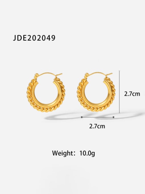 J&D Stainless steel Twist Geometric Vintage Hoop Earring 2
