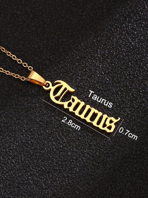 Golden Taurus Stainless steel Constellation Hip Hop Necklace