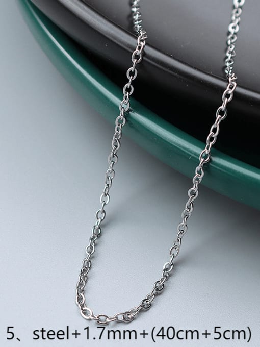 ⑤ steel +1.7mm+(40cm+5cm) Titanium 316L Stainless Steel Minimalist  Chain with e-coated waterproof