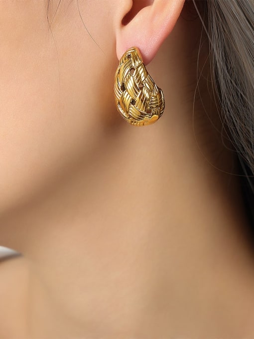 F1122 Gold Earrings Titanium Steel Geometric Trend Stud Earring