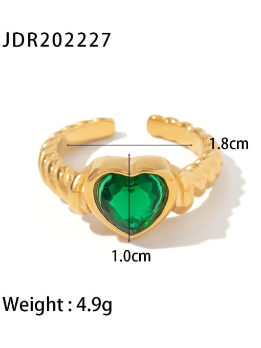 JDR202227 Stainless steel Cubic Zirconia Heart Vintage Band Ring