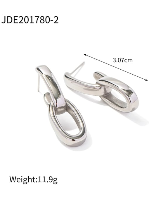 JDE201780 2 Stainless steel Geometric Trend Stud Earring