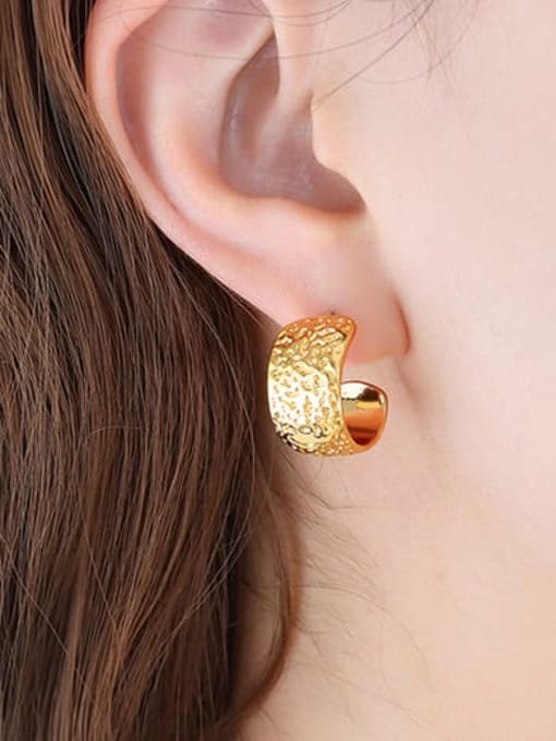 MAKA Brass Geometric Vintage Stud Earring 1