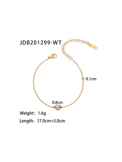 J&D Stainless steel Cubic Zirconia Heart Dainty Bracelet 2
