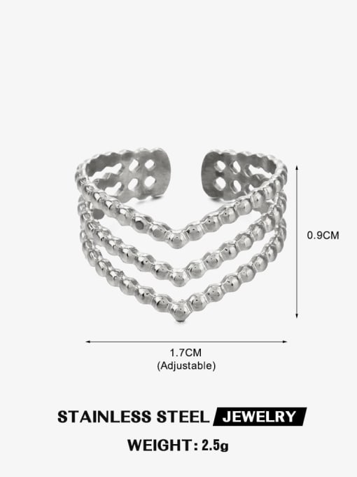 Steel V-Ring Stainless steel Letter V Shape Hip Hop Stackable Ring