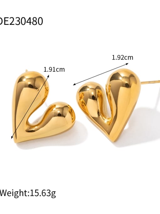 JDE230480 Stainless steel Heart Dainty Stud Earring