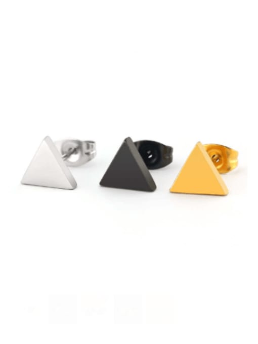 BELII Titanium Steel  Smooth Triangle Minimalist Stud Earring(Single-Only One) 0