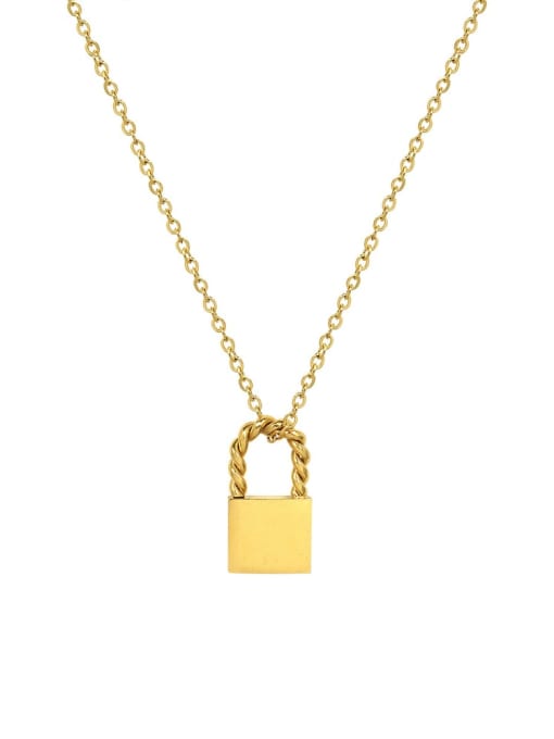 P1100 gold necklace 40+ 5cm Titanium Steel Locket Vintage Necklace