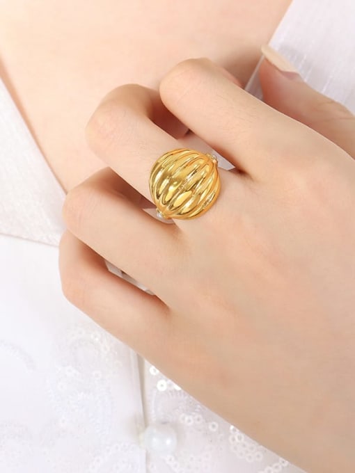 A484 Gold Ring Size 7 Titanium Steel Trend Geometric