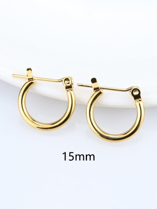 Gold 15MM Stainless steel Geometric Minimalist Hoop Earring