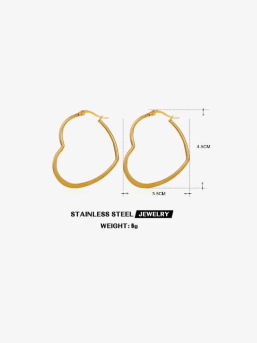 Gold Love Earrings Stainless steel Heart Minimalist Stud Earring