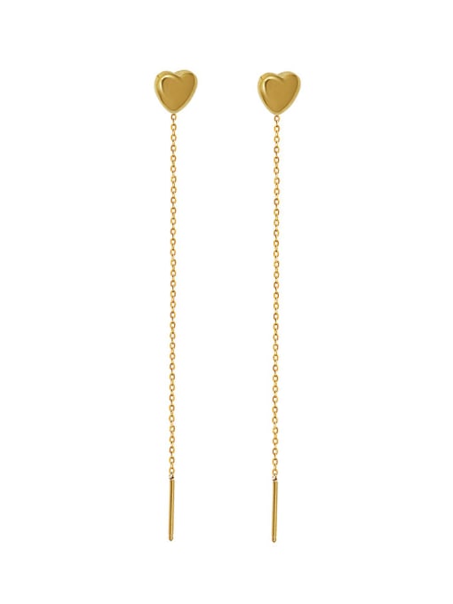 Golden couple Titanium 316L Stainless Steel Tassel Minimalist Threader Earring with e-coated waterproof
