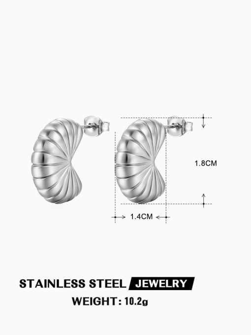 Steel color ZN440S Stainless steel Geometric Hip Hop Stud Earring