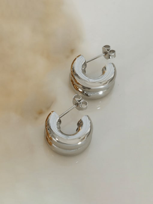 F018 Steel Earrings Titanium Steel Geometric Minimalist Stud Earring