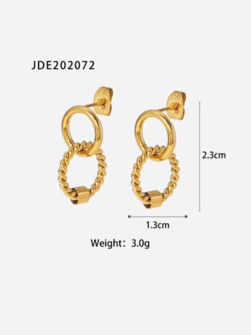 JDE202072 Stainless steel Hollow  Geometric Minimalist Drop Earring