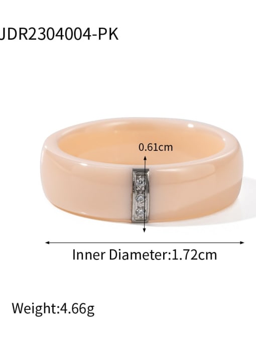 JDR2304004 PK Stainless steel Rhinestone Geometric Dainty Band Ring