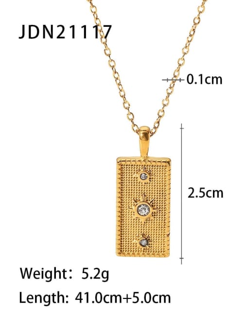 JDN21117 Stainless steel Cubic Zirconia Geometric Trend Necklace