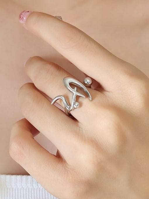 A414 Steel Ring Size 7 Brass Irregular Minimalist Band Ring