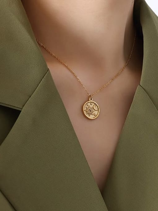 P302 gold necklace 40+ 5cm Titanium Steel Geometric Vintage Necklace