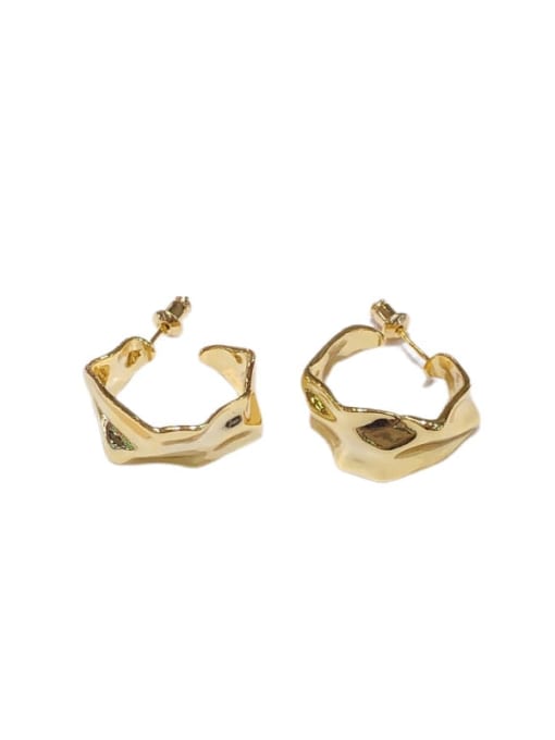 Clioro Brass Geometric Minimalist Hoop Earring 3