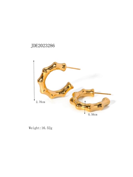 J&D Titanium Steel Irregular C Shape Hip Hop Stud Earring 2