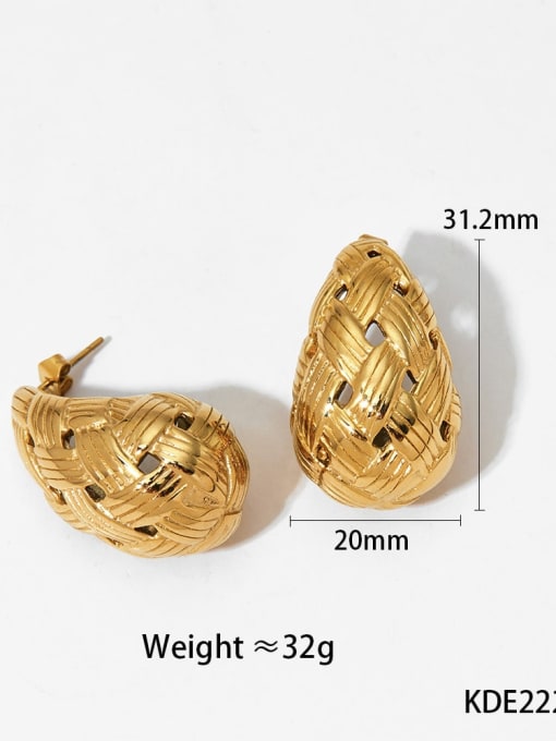 Woven hollow gold 2226 Stainless steel Geometric Trend Stud Earring