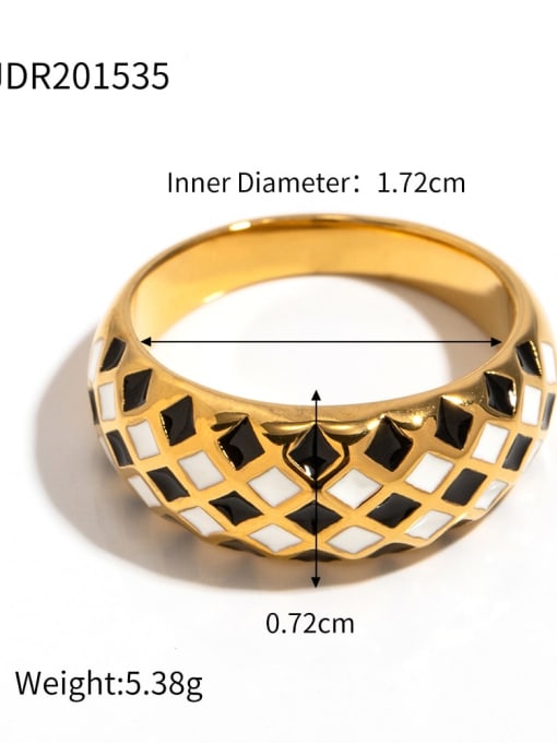 JDR201535 Stainless steel Enamel Geometric Trend Band Ring