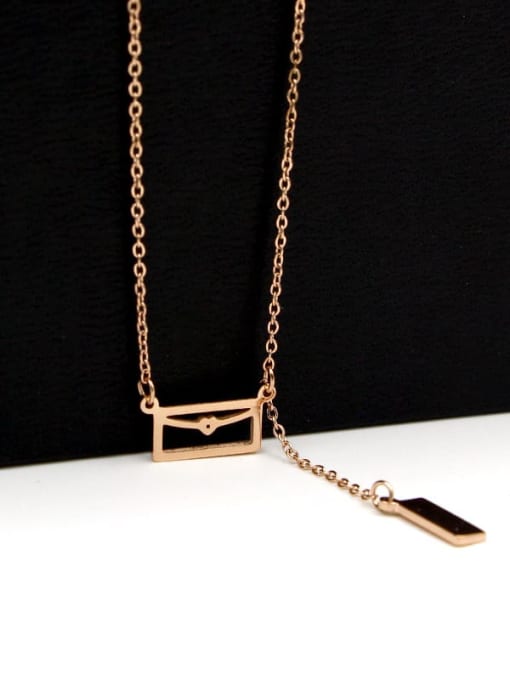 K.Love Titanium geometry Tassel Minimalist Necklace 1