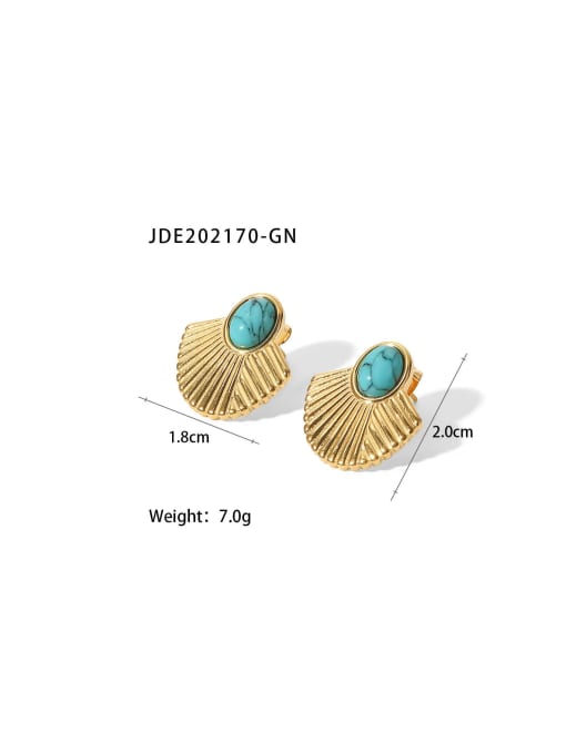 J&D Stainless steel Turquoise Geometric Vintage Stud Earring 1