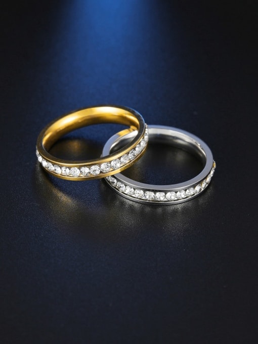 SM-Men's Jewelry Stainless steel Rhinestone Round Minimalist Band Ring 1